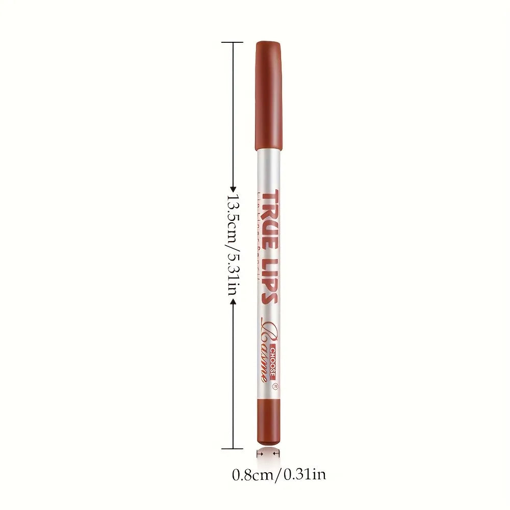 12 Colors Waterproof Matte Lipliner Pencil Red Contour Tint Lipstick Long Lasting Non-stick Cup Moisturising Lips Makeup