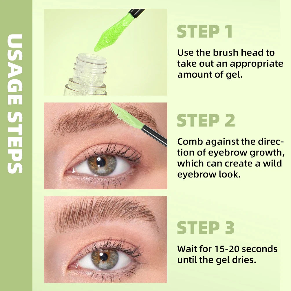 QIBEST Waterproof Transparent Gel Eyebrow Styling Cream Lasting Fixing Natural Makeup Clear Liquid Eyebrow Styling Gel Beauty