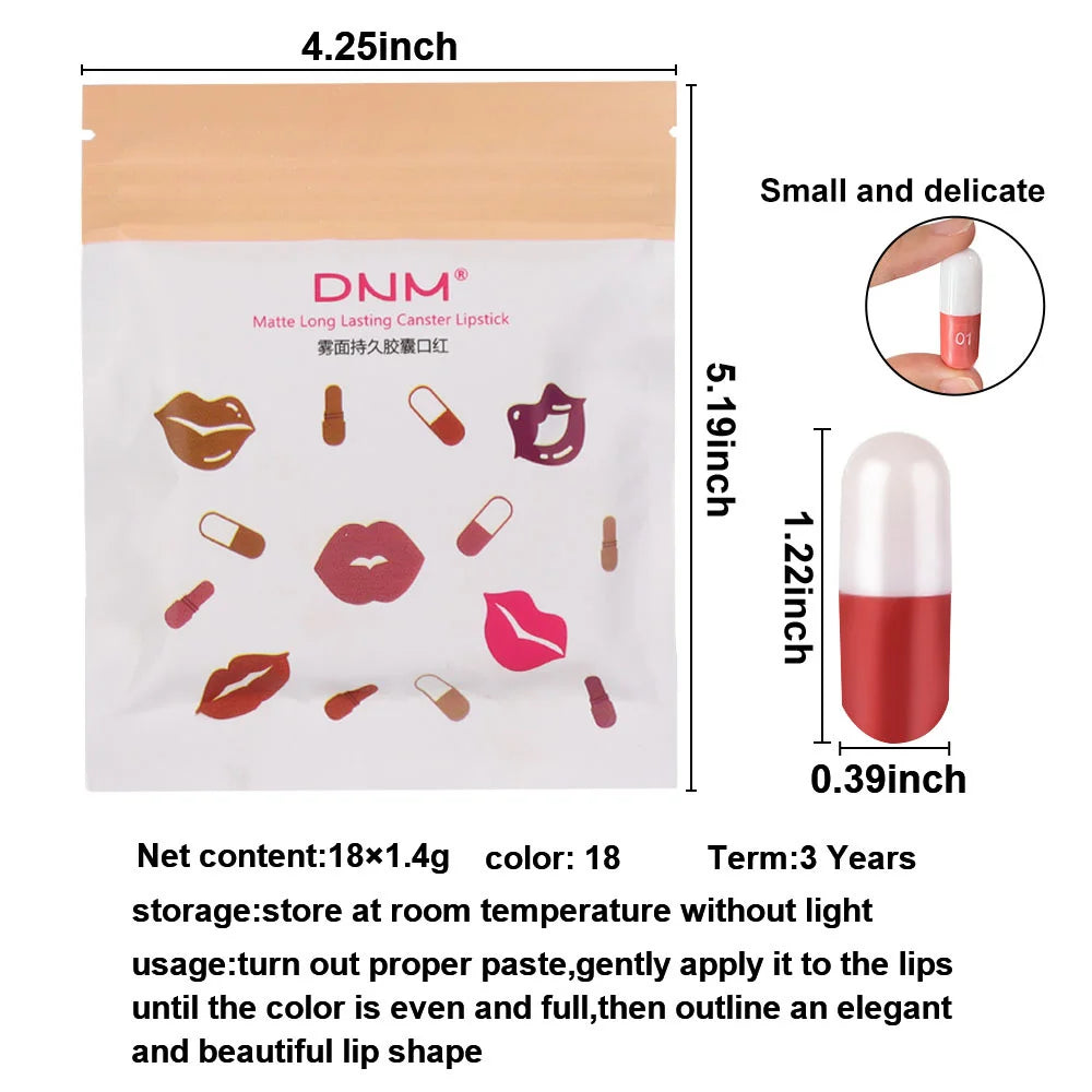 DNM 18 long lasting pill container lipstick
