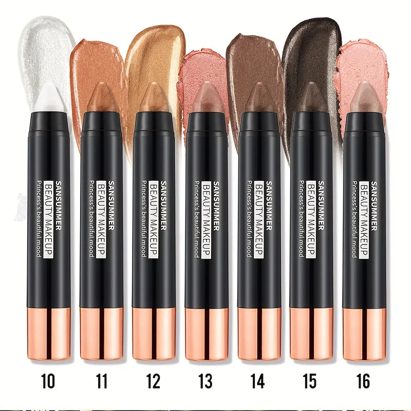 7-color waterproof eye shadow stick, pearlescent matte treatment, to create a natural and lasting eye makeup flash.