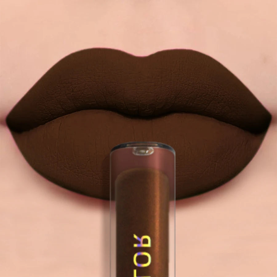 Richly Pigmented Matte Velvet Brown Lip Gloss