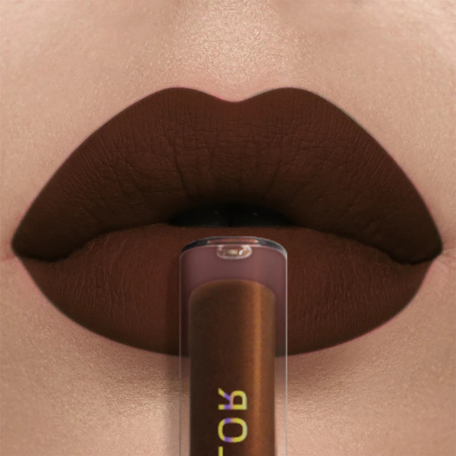 Richly Pigmented Matte Velvet Brown Lip Gloss