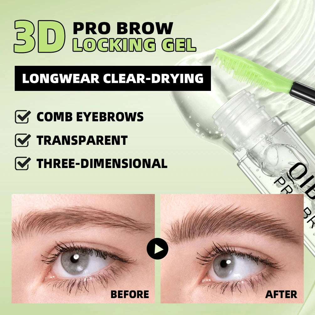 QIBEST Waterproof Transparent Gel Eyebrow Styling Cream Lasting Fixing Natural Makeup Clear Liquid Eyebrow Styling Gel Beauty