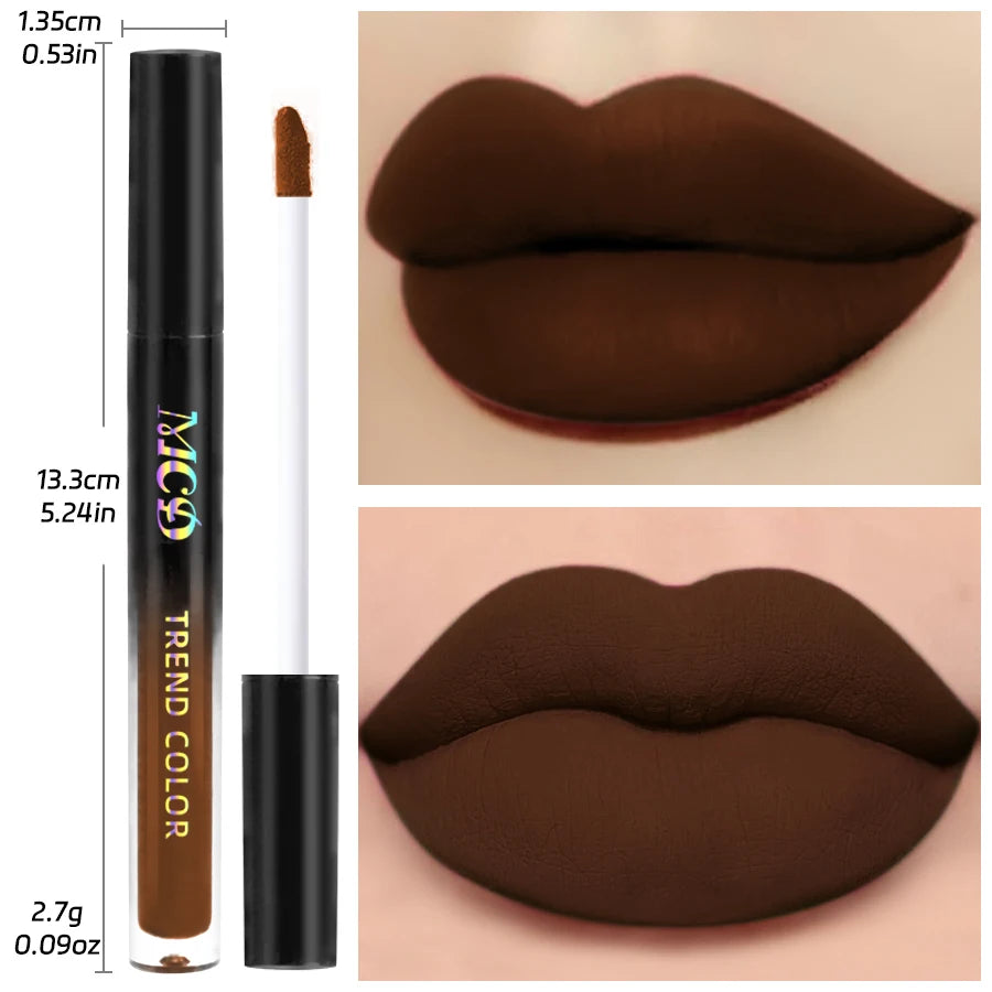 Richly Pigmented Matte Velvet Brown Lip Gloss
