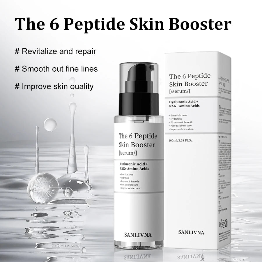 6 Peptide Skin Collagen Serum, Face Niacinamide and Hyaluronic Acid Moisturizing Face Serum for All Skin Types
