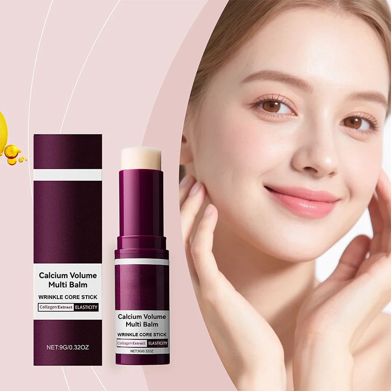 Korean Calcium Volume Multi Balm Stick, Collagen Anti-wrinkle Face & Eye Cream, Deep Moisturizing Pre-makeup Primer Skincare