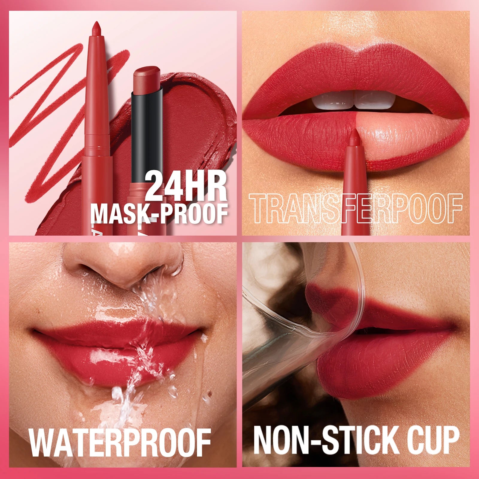 Langmanni waterproof lipliner+lipstick